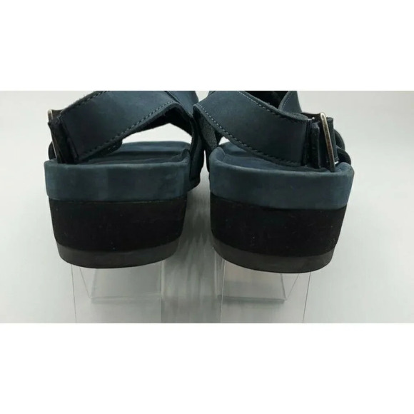 G.H. Bass Sandals Womens Azalea 9 Navy Blue Leather Suede Strappy Comfort Shoes - Picture 9 of 12